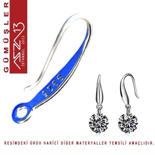 Sterling Gümüş Halkalı 16 mm Küpe Kancası / Paket İçeriği 1 Çift