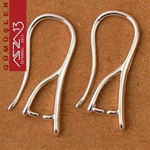 Sterling Gümüş Kıskaçlı 20 mm Küpe Kancası / Paket İçeriği 1 Çift