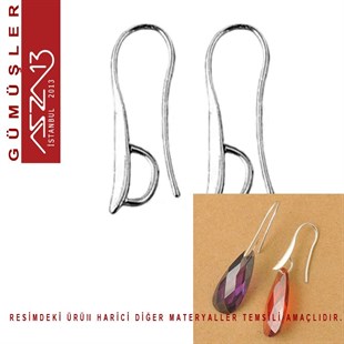 Sterling Gümüş Büyük İç Halkalı 20 mm Küpe Kancası / Paket İçeriği 1 Çift