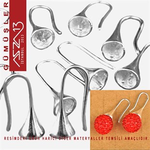 Sterling Gümüş Külahlı 22 mm Küpe Kancası / Paket İçeriği 1 Çift