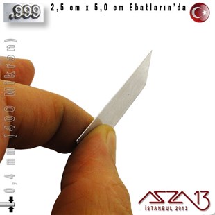 999 Ayar - 0,4 mm (400 Mikron) Kalınlıkta Gümüş Plaka - 2,5 cm / 5,0 cm Ebatlarında