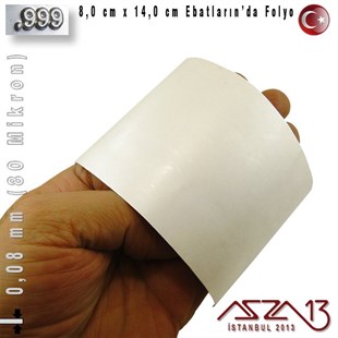 999 Ayar - 0,08 mm (80 Mikron) Kalınlıkta Gümüş Folyo - 8,0 cm x 14,0 cm