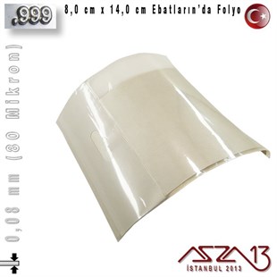 999 Ayar - 0,08 mm (80 Mikron) Kalınlıkta Gümüş Folyo - 8,0 cm x 14,0 cm