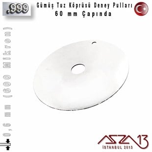 999 Ayar - 0,6 mm (600 Mikron)  Gümüş Pul - 60 mm - Yuvarlak