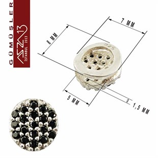 925 K Gümüş, Oval,Taşlı Ara Malzeme / Paket İçeriği 1 Adet