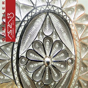 3x4 cm Oval Şeklinde, Dört Kulplu, Göbekli Motif,  925 Gümüş Telkari Kolye Ucu Fligran (11,85 gr)