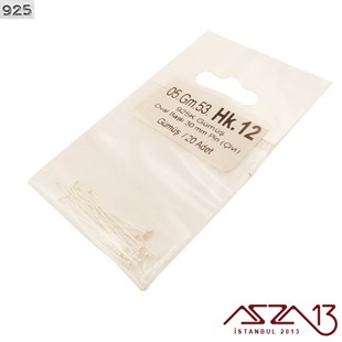 925 K Gümüş 3 cm Topbaş Çivi (Pin) / 20 Adet