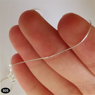 925K Gümüş - Super İnce Yılan Zincir - 0,6 mm x 45 cm - 1 Adet
