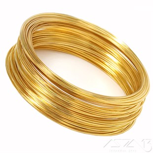 Hafızalı Bileklik Teli / Çelik / Altın Renk / 6 cm / 20 Sıra