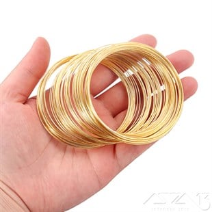 Hafızalı Bileklik Teli / Çelik / Altın Renk / 6 cm / 20 Sıra