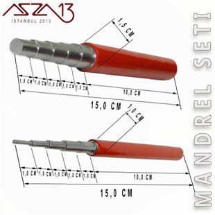 Kademeli Halka Yapma  Mandrel Seti 1,5 - 2,5 - 3,5 - 4,5 - 5 - 6 - 7 - 8 - 9 ve 10 mm