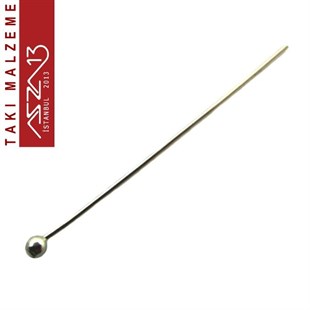 Nikel Kaplamalı 35 mm Topbaş İğne / Paket İçeriği 50 Adet