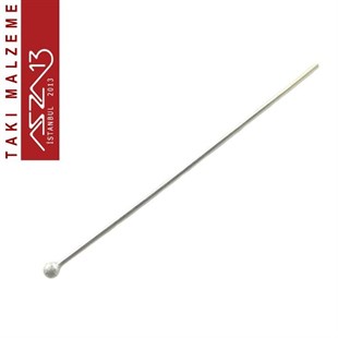 Gümüş Kaplamalı 35 mm Topbaş İğne / Paket İçeriği 50 Adet