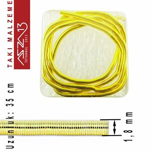 14K Altın Kaplama, 1,8 mm İçi Boş Metal Tel / French Wire / Paket İçeriği 35 cm