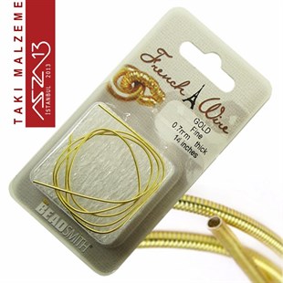 14K Altın Kaplama, 0,7 mm İçi Boş Metal Tel / French Wire / Paket İçeriği 35 cm