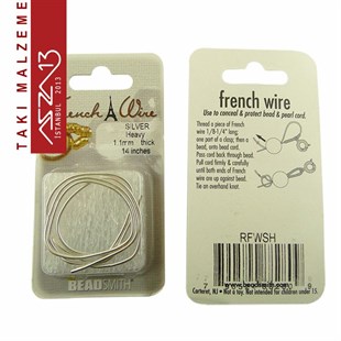 Gümüş Kaplama, 1,1 mm İçi Boş Metal Tel / French Wire / Paket İçeriği 35 cm