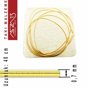 22K Altın Kaplama, 0,7 mm İçi Boş Metal Tel / French Wire / Paket İçeriği 40 cm