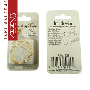 22K Altın Kaplama, 0,7 mm İçi Boş Metal Tel / French Wire / Paket İçeriği 40 cm