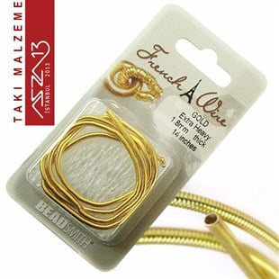 14K Altın Kaplama, 1,8 mm İçi Boş Metal Tel / French Wire / Paket İçeriği 35 cm