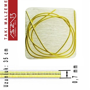 14K Altın Kaplama, 0,7 mm İçi Boş Metal Tel / French Wire / Paket İçeriği 35 cm