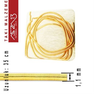 22K Altın Kaplama, 1,1 mm İçi Boş Metal Tel / French Wire / Paket İçeriği 35 cm