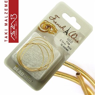 22K Altın Kaplama, 0,7 mm İçi Boş Metal Tel / French Wire / Paket İçeriği 40 cm