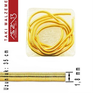 22K Altın Kaplama, 1,8 mm İçi Boş Metal Tel / French Wire / Paket İçeriği 35 cm