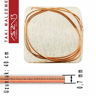 Bakır Kaplama, 0,7 mm İçi Boş Metal Tel / French Wire / Paket İçeriği 40 cm