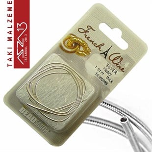 Gümüş Kaplama, 1,1 mm İçi Boş Metal Tel / French Wire / Paket İçeriği 35 cm