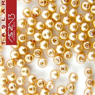 300 Adet 4 mm Altın Renk İnci Boncuk (25 gr)