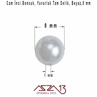 40 Adet 8 mm Beyaz Renk İnci Boncuk (25 gr)