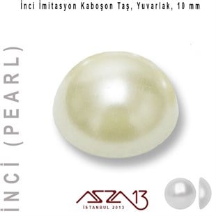 40 Adet 10 mm Krem Renk Yarım Yuvarlak Akrilik İnci Yapıştırma Taş (11 gr)