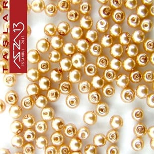 585 Adet 3 mm Altın Renk İnci Boncuk (25 gr)