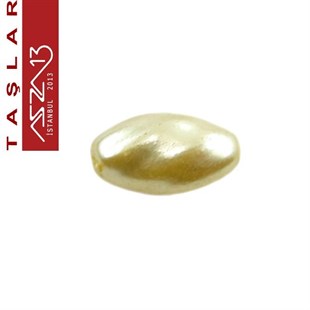 15 Adet 7x13 mm Somon Renk Oval Yüzeyi Burgulu Cam İnci Boncuk (11 gr)