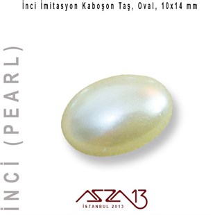 30 Adet 10x14 mm Krem Renk Yarım Oval İnci Kaboşon
