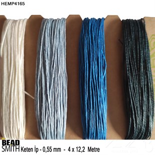İp - Doğal Keten 4lü İp Seti - 0,55 mm - Hemp4165 - 4x12,2 Metre 