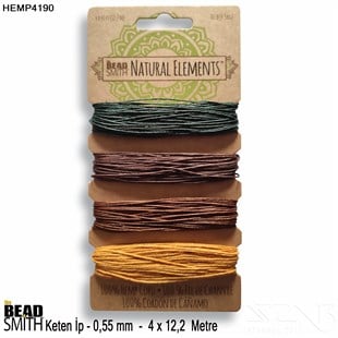 İp - Doğal Keten 4lü İp Seti - 0,55 mm - Hemp4190 - 4x12,2 Metre 