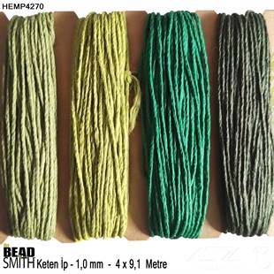 İp - Doğal Keten 4lü İp Seti - 1,0 mm - Hemp4270 - 4x9,1 Metre 