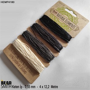 İp - Doğal Keten 4lü İp Seti - 0,55 mm - Hemp4180 - 4x12,2 Metre 