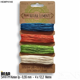 İp - Doğal Keten 4lü İp Seti - 0,55 mm - Hemp4140 - 4x12,2 Metre 