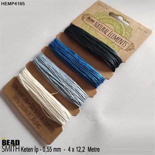 İp - Doğal Keten 4lü İp Seti - 0,55 mm - Hemp4165 - 4x12,2 Metre 