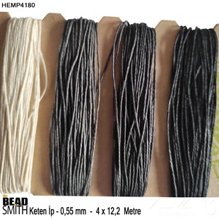 İp - Doğal Keten 4lü İp Seti - 0,55 mm - Hemp4180 - 4x12,2 Metre 