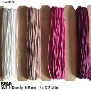 İp - Doğal Keten 4lü İp Seti - 0,55 mm - Hemp4160 - 4x12,2 Metre 
