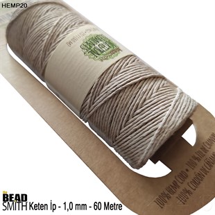 İp - Doğal Keten - 1,0 mm - Renksiz - 60 Metre 