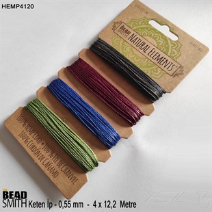 İp - Doğal Keten 4lü İp Seti - 0,55 mm - Hemp4120 - 4x12,2 Metre 