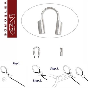 925 Gümüş, İp Sonu Gardiyan / Paket İçeriği 5 Adet