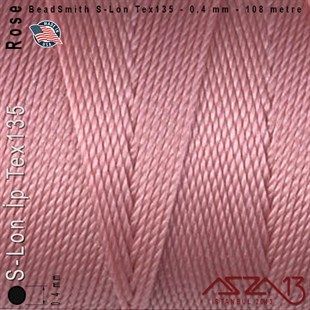 S-Lon Tex135 Fine - Rose - Gül - 0,4 mm Kalınlıkta İp / 108 metre