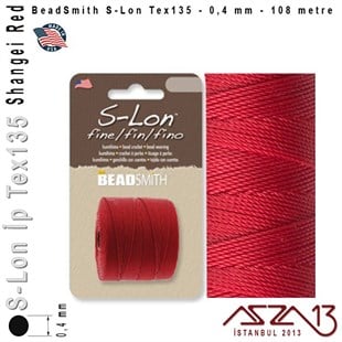 S-Lon Tex135 Fine - Shanghei Red - Şangay Kırmızı - 0,4 mm Kalınlıkta İp / 108 metre