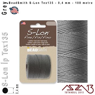 S-Lon Tex135 Fine - Grey - Gri - 0,4 mm Kalınlıkta İp / 108 metre