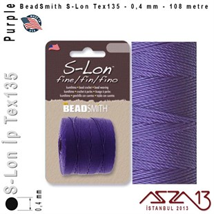S-Lon Tex135 Fine - Purple - Mor - 0,4 mm Kalınlıkta İp / 108 metre